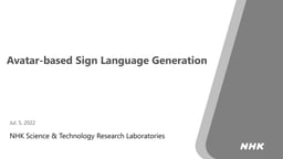 Avatar-based Sign Language generation at NHK