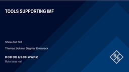 IMF Support by Rohde and Schwarz - Presentation