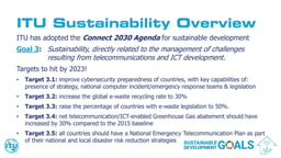 Sustainability – what's happening in the ITU?
