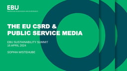 The EU's CSRD and public service media