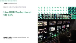 BBC - Live HDR Workflow