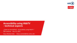 Accessibility using HbbTV – technical aspects