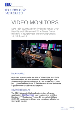 Tech Fact Sheet Video Monitors