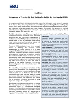 EBU Fact Sheet FTA Distribution for PSM