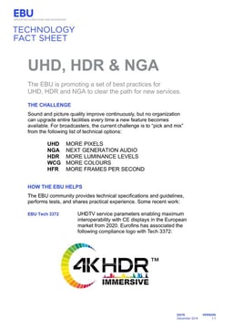 Tech Fact Sheet UHD, HDR & NGA Fact Sheet