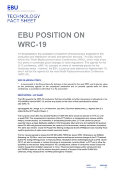 Tech Fact Sheet EBU position on WRC-19