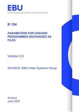 Parameters for UHD/HDR programmes exchanged as files