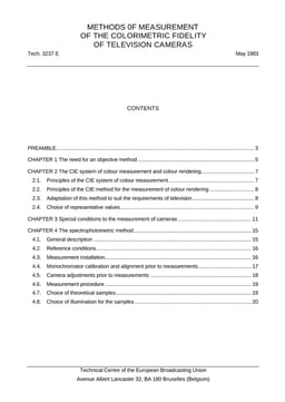 Measurement Methods for the Colorimetric Fidelity of TV Cameras