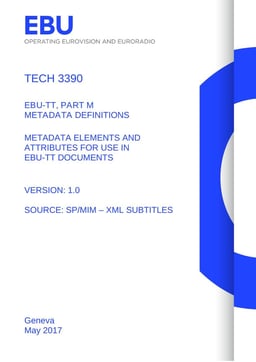 EBU Tech 3390 EBU-TT Metadata
