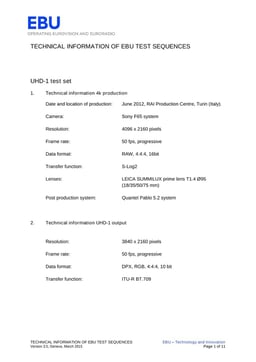 UHD-1 2160p/50 SLog2 Sequences