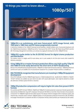 10 things you need to know about: 1080p/50