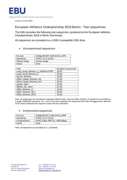 EAC18 2160p/100 HLG Sequences