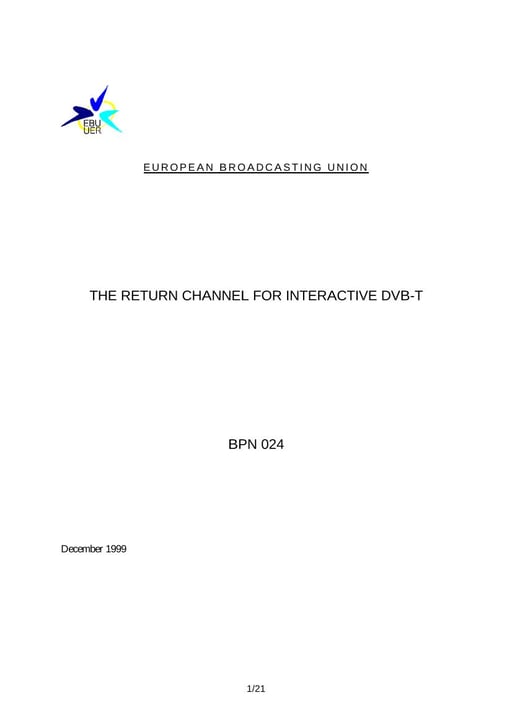 The Return Channel for Interactive DVB-T