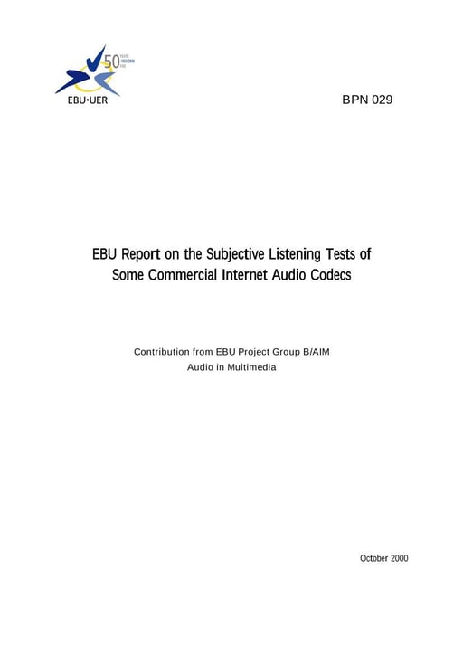 Subjective Listening Tests of Some Commercial Internet Audio Codecs