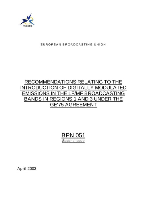 Digitally modulated emissions in LF/MF - recommendations