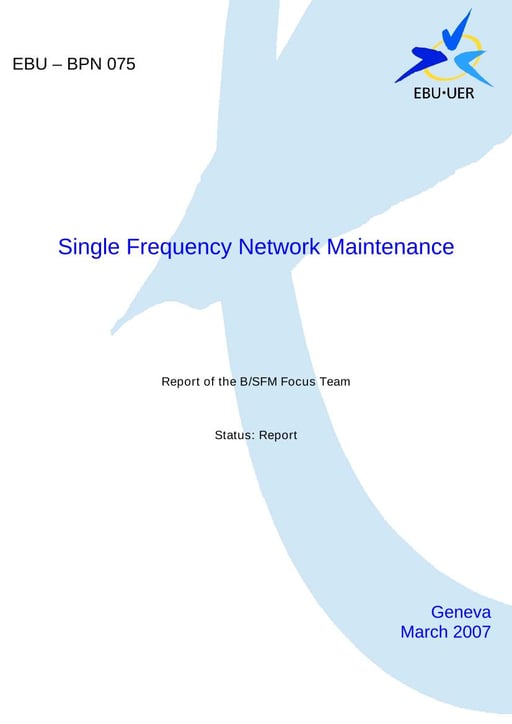 Single Frequence Network maintenance