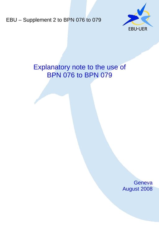 Explanatory note to the use of BPN 076 to BPN 079