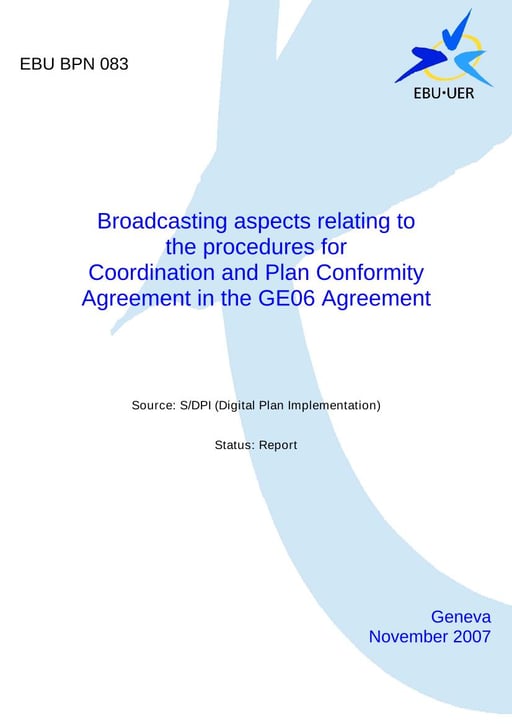 Coordination and Plan Conformity Agreement in the GE06 Agreement
