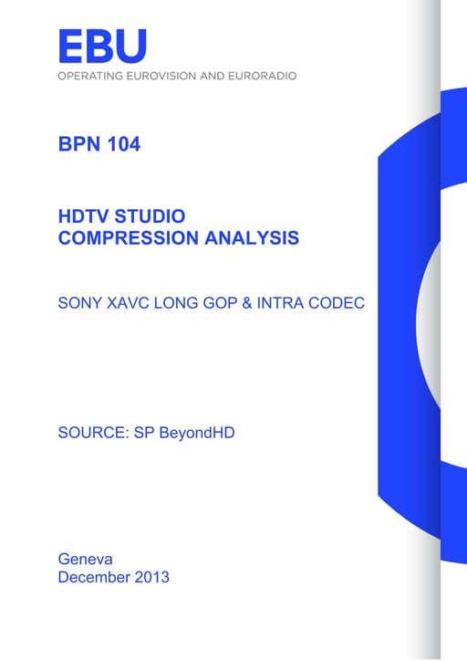 HDTV Studio codec test: Sony XAVC
