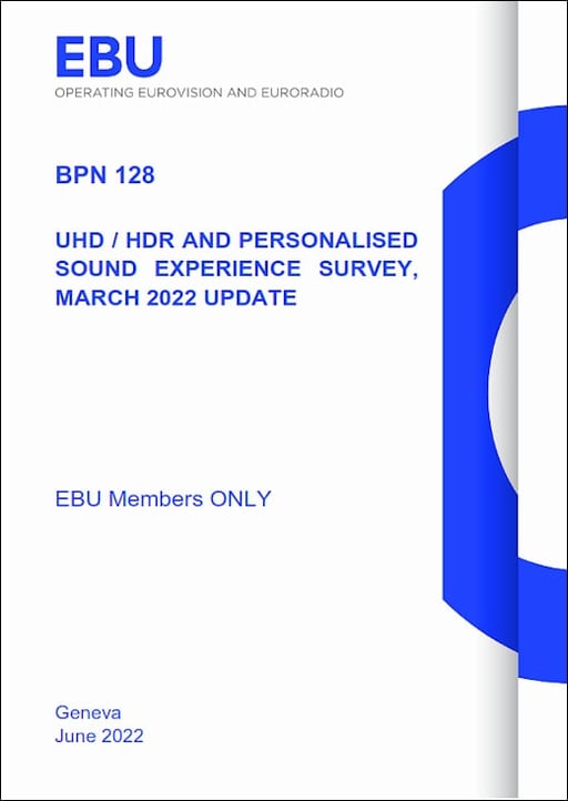 UHD / HDR and Personalised Sound Experience survey, 2022 update