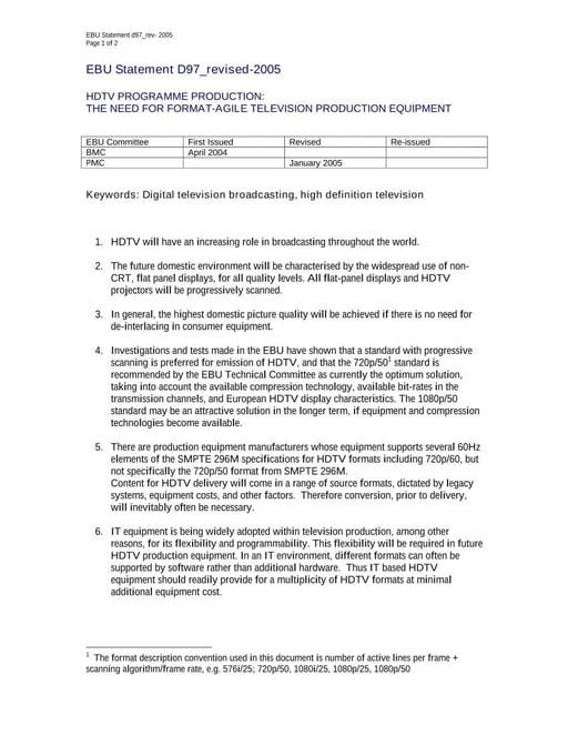 The Need for Format-Agile HD Equipment