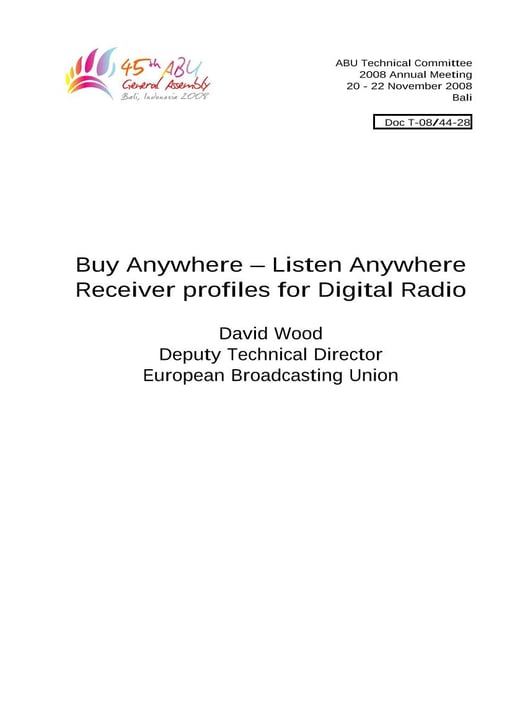 Receiver profiles for Digital Radio