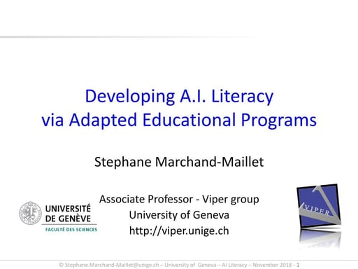 Developing AI literacy via adapted educational programmes