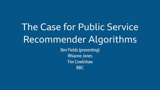 The case for public service recommender algorithms