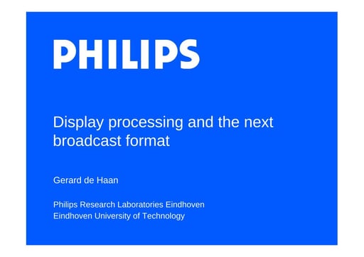 Video display signal processing