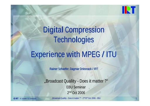 MPEG and ITU