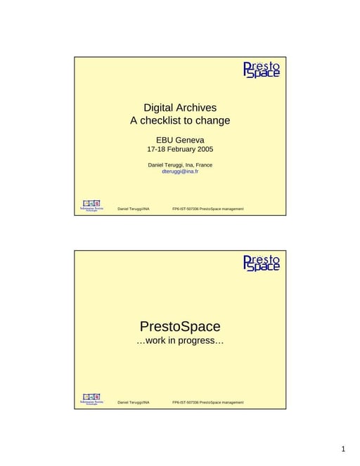 Digital Archives A checklist to change