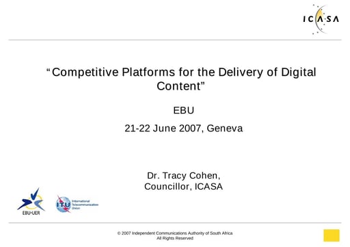 Competitive Platform for Delivery of Digital Content