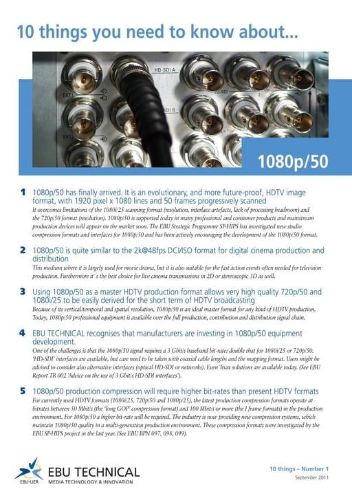 10 things you need to know about 1080p/50