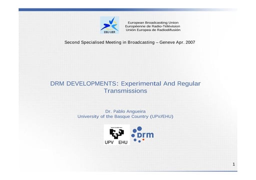Experimental & regular DRM transmissions