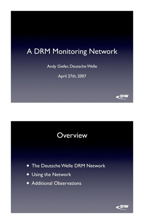 DRM Monitoring Network