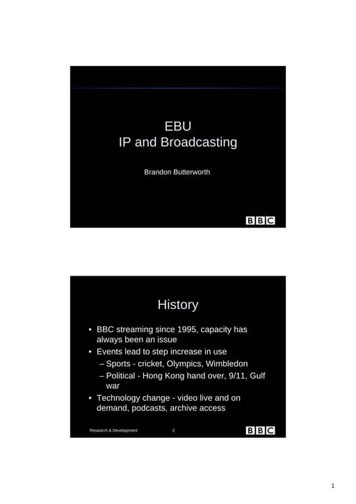 BBC experience on IP Multicasting
