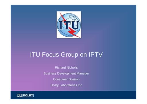 ITU Focus Group on IPTV