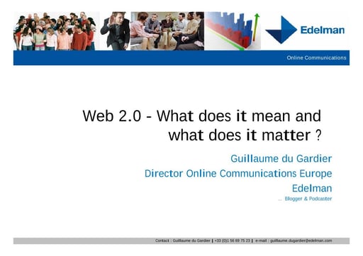 Web 2.0 - What does it mean and what does it matter?