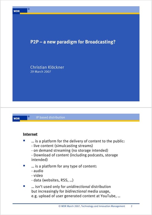 P2P - A new paradigm for delivery?