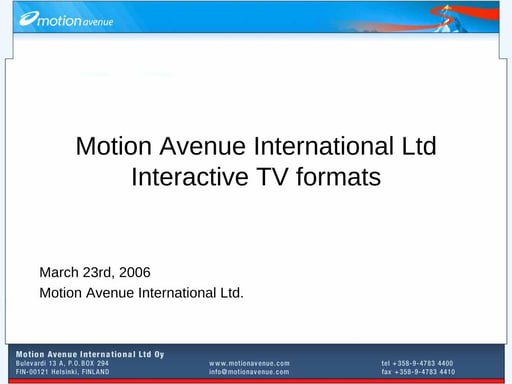 Interactive TV formats