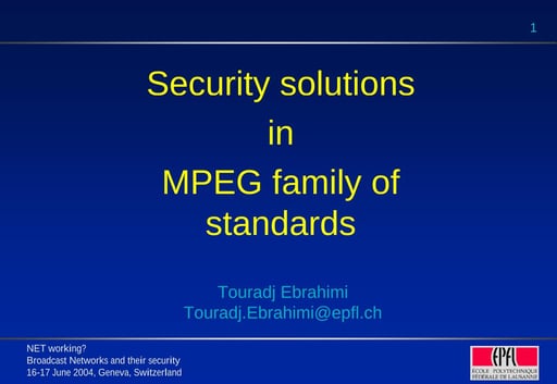 Security solutions in MPEG family of standards