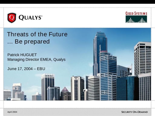 Threats of the Future... Be prepared