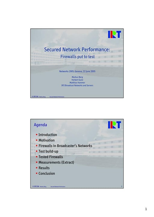 Secured Network Performance