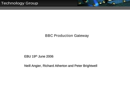 BBC Production Gateway