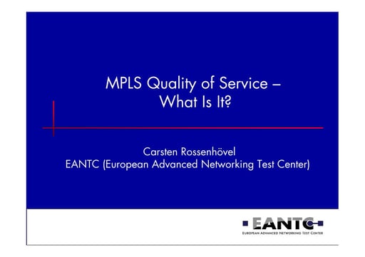 MPLS Quality of Service - What is it?