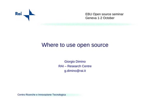 Where to use open source