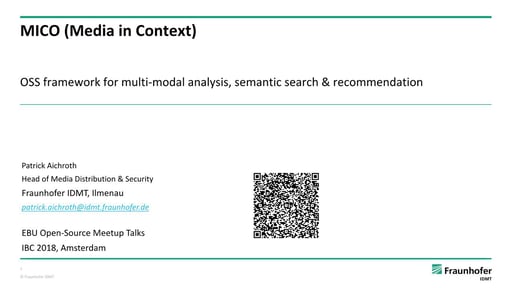 The MICO Platform - Multimodal Analysis of Audio-visual Content