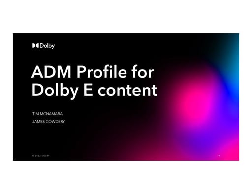 ADM Profile for Dolby E content