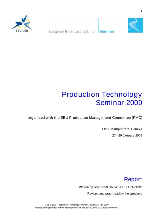 Production Technology Seminar 2009 - report