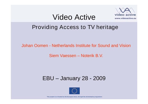 Providing Access to TV heritage